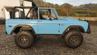 Forza Horizon 4 - 1974 HOONIGAN Ford Bronco - Car Show Speed Jump Crash Test . 4K 60fps.