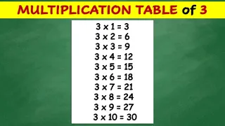 Multiplication Table of 3