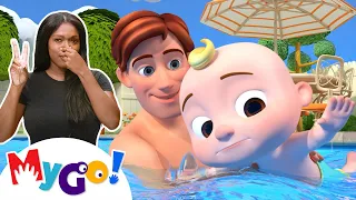 Swimming Song + More! | MyGo! Sign Language For Kids | CoComelon - Nursery Rhymes | ASL