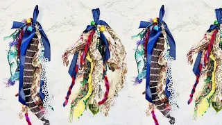 Boho beaded tassels junk journal embellishments ideas diy tassels tutorial scrap fabrics
