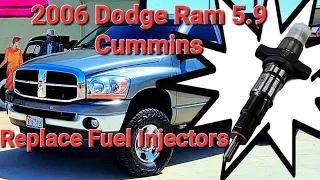 2006 Dodge Ram 2500 5.9L Cummins Replace Fuel Injectors, Rail, and Lines. Plus Adjust Valve Lash