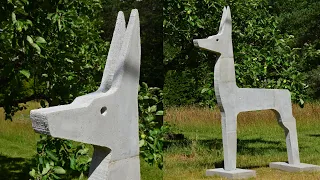 Abstract dog sculpture | Concrete diy project | Dog art | DIY