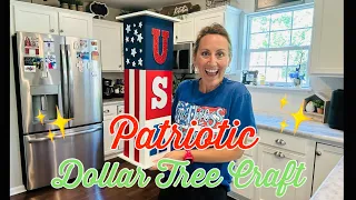 Amazing Patriotic DIY ❤️🤍💙 Dollar Tree Patriotic DIY ✨ Our Biggest DIY Yet!