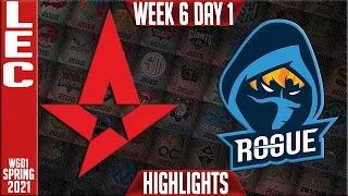 AST vs RGE Highlights | LEC Spring 2021 W6D2 | Astralis vs Rogue