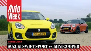 Suzuki Swift Sport vs. Mini Cooper - AutoWeek Dubbeltest - English subtitles