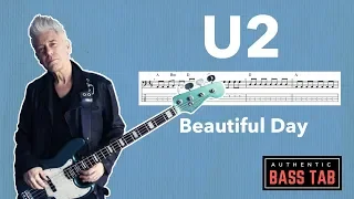 U2 - Beautiful Day 🎸Authentic Bass Cover + TAB