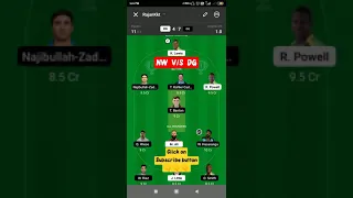 NW  VS  DG  DREAM11  TEAM PREDICTION | #abudhabit10league