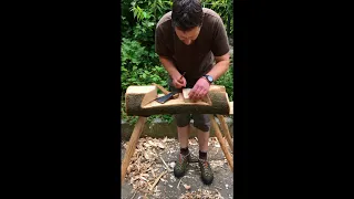 Spoon carving  - Cranked eating spoon axe work