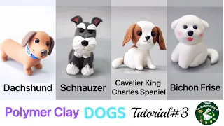 【Polymer Clay Dog Sculpture Tutorial#3 For Beginners】Easy Clay Animals Miniature Crafts