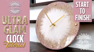 Making this GORGEOUS GLAM epoxy resin clock! Easy Step-by-Step Tutorial by LiaDia Designs