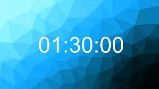 1,5 hour Silent Timer - count UP - blue polygon background