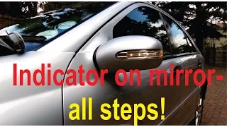 Turn signal on mirror repair for C-class (W203) - All steps shown