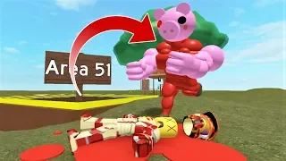 I MADE MUSCULAR PIGGY FAMILY 🐷 IN AREA 51!! IT IS SO CHAOTIC!!| The Weird Side of Roblox