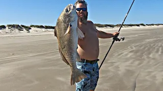 EPIC Day Surf Fishing on Padre Island (Catch, Clean Cook)