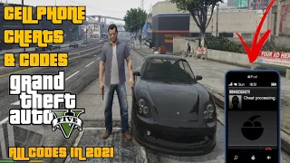 GTA V CHEATS * ALL CELL PHONE CHEAT NUMBER 2021 *