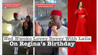 Ned Nwoko Seen Public Lovey Dovey With Moroccan Wife (Laila) On Regina Daniels' Birthday