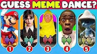 Guess Meme Dance? Smurf Cat, Wednesday Dance, Super Mario, Banana Cat, Sonic, Nobody Sausage...