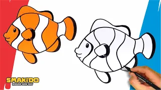 How to Draw a Clown Fish For Kids and Beginners | Easy Clown Fish Drawing For Kids