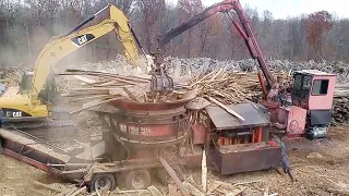 Dangerous Huge Wood Shredder Crusher Equipment Working, Amazing Fast Wood Chipper Destroyer Machines