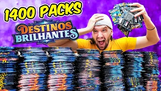 ABRINDO 1400 PACOTES DE CARTAS POKEMON DESTINOS BRILHANTES PARTE 2 | CAPITÃO HUNTER TCG