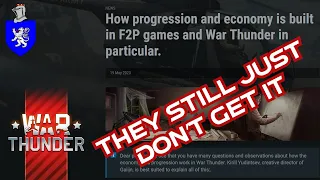 War Thunder Economy Response : They Still Just Don't Get It