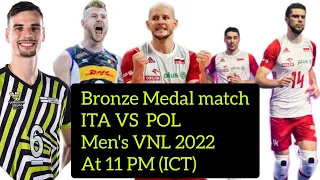 ITALY VS POLAND : BRONZE MEDAL MATCH MEN's VNL 2022 (LIVE SCORES) #vnl2022 #volleyball #วอลเลย์บอล