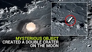 Colliding with a mysterious object, the moon suddenly appeared a double crater