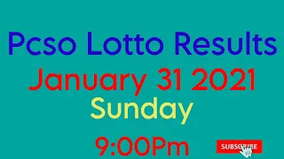 Pcso Lotto results January 31 2021 9:00 Pm l 2D lotto l 3D lotto l super lotto 6/49 ultra lotto6/58