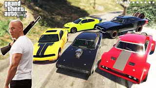 GTA 5 - Stealing Fast And Furious 'Dominic Toretto' Cars with Franklin! (Real Life Cars #10)