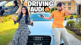 FIRST TIME AUDI CHALAI 😍 | Areeb Ki Halat Kharab 😂 | Accident Hoty Hoty Bacha 😅