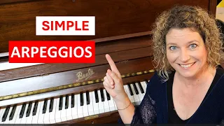 Simple BEGINNER Arpeggios! (Piano tutorial 6 steps from begginer up)