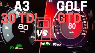 Audi A3 30 TDI vs VW Golf 8 GTD ⛽ FUEL CONSUMPTION TEST