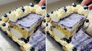Have you got cottage cheese at home ?Cake with blueberries . It will be gone in an instant .