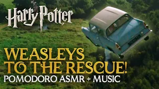 Relaxed Harry Potter STUDY SESSION 🚙🌳 Weasleys to the Rescue | Harry Potter Pomodoro Hogwarts Timer