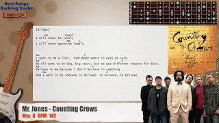 🎸 Mr. Jones - Counting Crows Guitar Backing Track with chords and lyrics