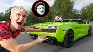CAUGHT GAME MASTER STEALING THE LAMBORGHINI SHARERGHINI with TOP SECRET SPY GADGETS!!