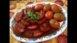 Ua nqaij qab zib qab heev. How to make sweet pork. ຕົ້ມເຄັມໝູ.1/31/2018