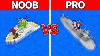 Mikey Family & JJ Family - NOOB vs PRO : Yacht vs Submarine House Build Challenge Minecraft (Maizen)