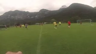 NOW THAT'S A HEADER: Sarcevic's looping header in training