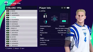 FINLAND 1996  - EURO ENGLAND 1996 - NOT QUALIFIED - PES 2021 PS4