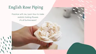 I'll show you how to make realistic looking English Rose, practice buttercream flower piping with me