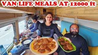 EP 286/ COOKING AND LIVING IN VAN AT ALTITUDE OF 12000 FT IN SPITI VALLEY/😍 माल पुए उफ़्फ़्फ 😍