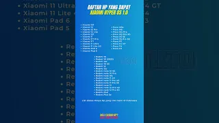 Hp Yang dapat Xiaomi Hyper Os 1.p