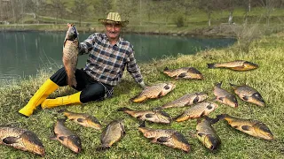 Caught And Cooked Carp In A Mountain Village! Grandma's Favorite Recipes