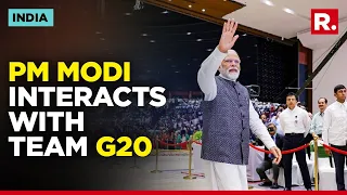 PM Modi Interacts With Functionaries Of G20 Summit At Bharat Mandapam