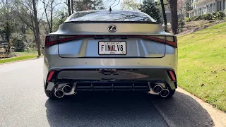 Lexus IS 500 with Apexi resonated midpipe + Borla axle back exhaust warm start