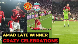 🔴Amad Diallo last minute winner vs Liverpool - CRAZY GOAL CELEBRATION and Old Trafford reactions