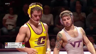virginia tech vs central michigan wrestling dual highlights 1