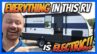 ALL Electric Camper Built to Beat Budgets!! 2024 Wolf Den 16EV Travel Trailer by Forest River RV