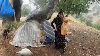 The rain fell on Zahra, Dehzir's sister and her children in the new pasture